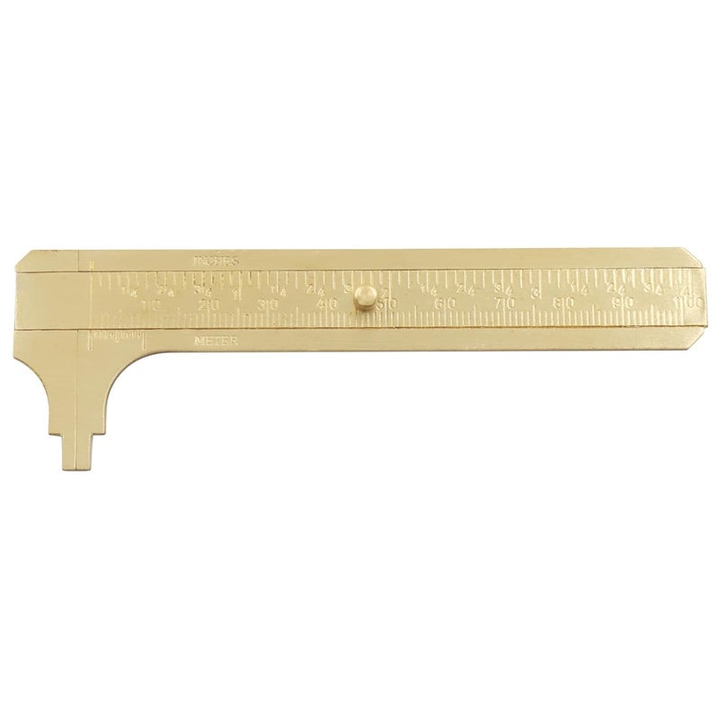 Moicstiy 1 Pcs Millimeter Ruler, Brass Pocket Vernier Caliper, Mini Measuring Tool for Jewelry, Beads, Rings, Wire - 100mm / 3.94 Inch - Image 2